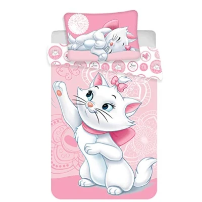 Afbeelding van Marie Aristochats Babybeddengoed, 100% katoen, dekbedovertrek 100 x 135 cm + kussensloop 40 60