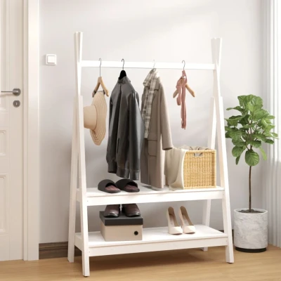 Afbeelding van Kledingrek 100X45,5X150 Cm Massief Grenenhout Honingbruin