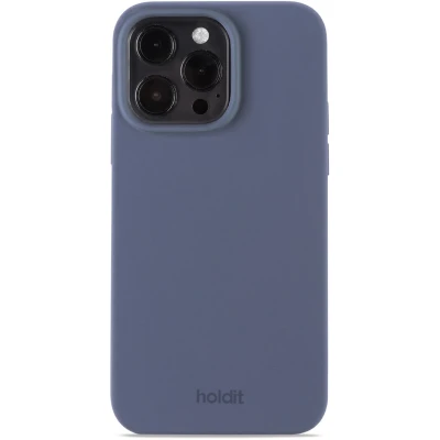 Afbeelding van Holdit Hoesje Geschikt voor iPhone 15 Pro Max Siliconen Silicone Case donkerblauw