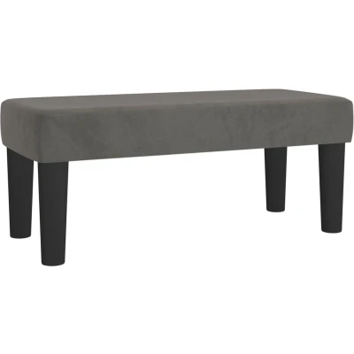 Afbeelding van Bankje 70x30x30 cm fluweel donkergrijs