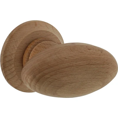 Afbeelding van Wovar Binnendeurknop Hout Ovaal Draaibare Knopkruk Per Set