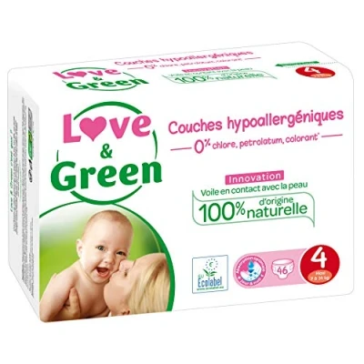 Afbeelding van Love &amp; Green Hypoallergene Luiers 46 Maat 4 (7 14 kg)