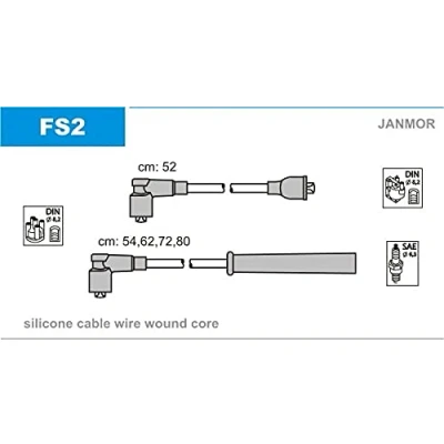 Afbeelding van JANMOR FS2 Bougiekabelset FORD: ESCORT 4 Cabriolet, FIESTA 3,