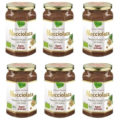 Afbeelding van Rigoni di Asiago Nocciolata 6 x 250 g, notennougatcrème, hazelnootcrème zonder palmolie, notennougatcrème heerlijke spread