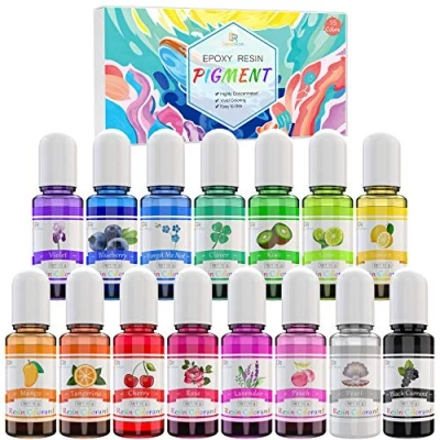 Afbeelding van epoxyharskleurstof 15 kleuren epoxyhars pigment vloeibaar concentraat voor het van hars, doe zelf harsverf schilderen, handwerk elk 10 ml