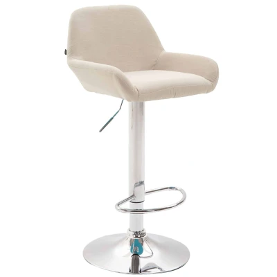 Afbeelding van Barkruk Mysen Stof Chrome frame Crème