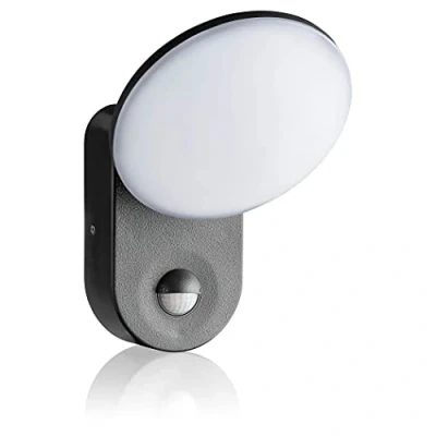 Afbeelding van SEBSON Led buitenlamp met bewegingsmelder, 9 m/140 graden, buitenverlichting, antraciet, 15 W, 1300 lm, 6000 K, IP65, draaibare wandlamp