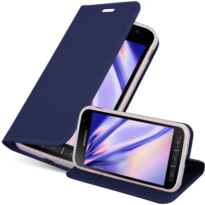 Afbeelding van Cadorabo Hoesje geschikt voor Samsung Galaxy XCover 4 / 4s in CLASSY DONKER BLAUW Beschermhoes met magnetische sluiting, standfunctie en kaartvakje Book Case Cover Etui