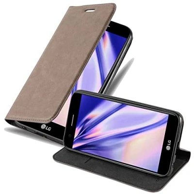Afbeelding van Cadorabo Hoesje geschikt voor LG K10 2017 in KOFFIE BRUIN Beschermhoes met magnetische sluiting, standfunctie en kaartvakje Book Case Cover Etui