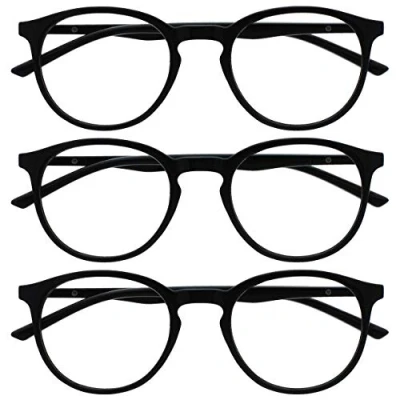 Afbeelding van Opulize Met verpakking van 3 stuks blauw licht leesbril computerspel zwart bruin paars grijs mannen vrouwen BBB60, zwart.