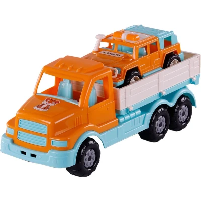 Afbeelding van Cavallino XL Torpedo Vrachtwagen met Survival Jeep Oranje, 44,5cm