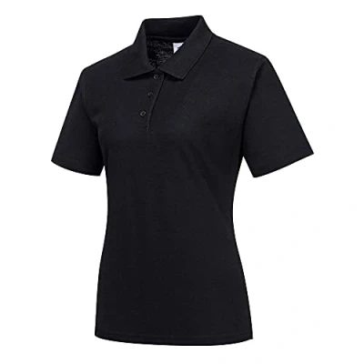 Afbeelding van Portwest Naples B209BKRL Poloshirt voor dames, zwart, L, zwart.