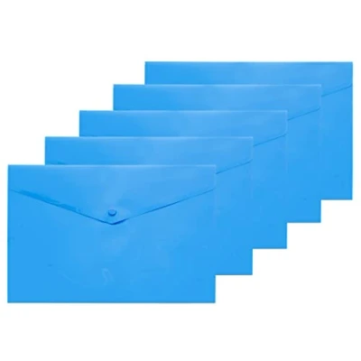 Afbeelding van eco Eco035BLUE drukknopbeschermhoes, A4+, 50% gerecycled, met drukknop, blauw, 5 stuks