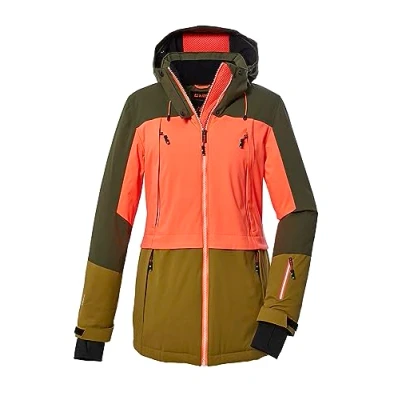 Afbeelding van Killtec Dames Ski Jas Ksw 91 00717 Olive/ Neon Coral/ Khaki