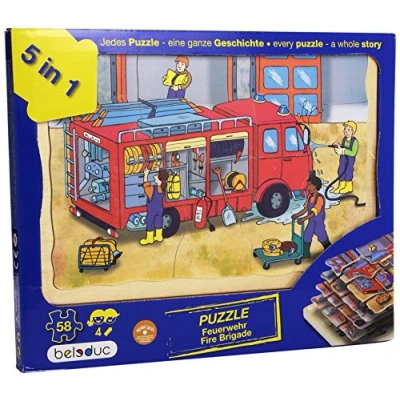Afbeelding van Houten lagen puzzel brandweer