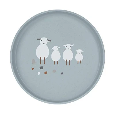 Image de Lassig Assiette Tiny Farmer Mouton et Oie bleu