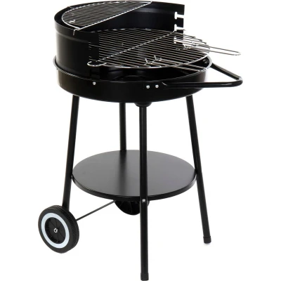 Afbeelding van Kolenbarbecue met wielen DKD Home Decor Zwart Metaal Plastic 59 x 49,5 82 cm
