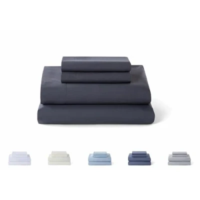 Image de Todocama Underzy 5003 Parure de lit 4 pièces avec drap housse et 2 taies d&#039;oreiller 50 x 80 cm, pour 90 190/200 gris foncé