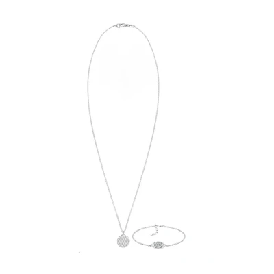 Afbeelding van Elli SET Lebensblume Ketting, Dames, Maat: 45, Silber