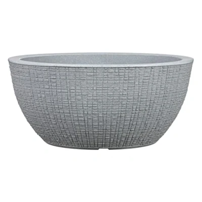 Afbeelding van Scheurich Barceo Bowl 40 bloempot, rond, steengrijs, gemaakt van gerecycled kunststof, voor buiten, 18 cm