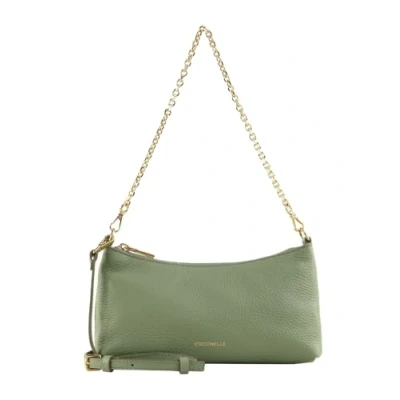 Afbeelding van COCCINELLE Leren schoudertas Aura Mini Bag Grained Leather Greenery groene