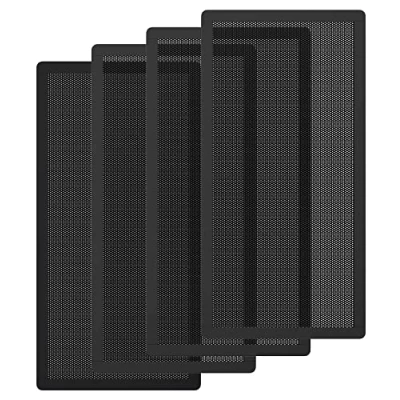 Afbeelding van MoKo 4 stuks ventilatorfilters van pvc, 140 x 280 mm, stofrooster met magnetisch frame, filter voor ventilatorafdekking mesh, 0,5 koeler, computerbehuizing, zwart