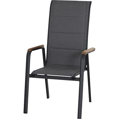 Afbeelding van Siena Garden Tesoro N40080 Tuinstoel Aluminium, Teakhout Antraciet (mat), Grijs, Natuur