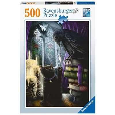 Image de PUZZLE 500 P : CHAT NOIR ET CORBEAU