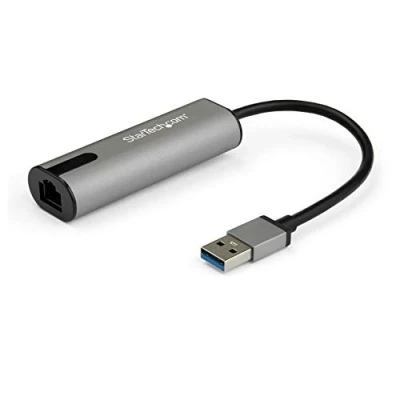 Image de StarTech.com Carte réseau externe USB 3.0 vers 2.5 Gigabit Ethernet Adaptateur 2.5GBASE T IEEE 802.3bz Mac Windows Linux (US2GA30) 10M/100M/1G/25 x 1 noir gris sidéral