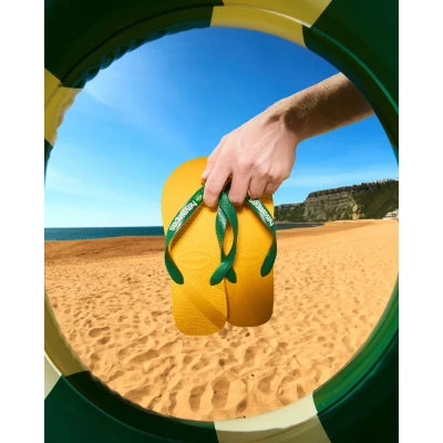 Afbeelding van Havaianas FLIP FLOP Brasil LOGO Teenslippers, Maat: 39 40, Pop yellow Kunststof