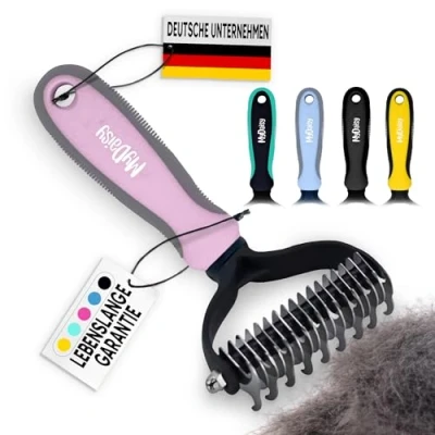 Image de MYDAISY Brosse pour chien à poils longs chat Peigne sous poil Rose