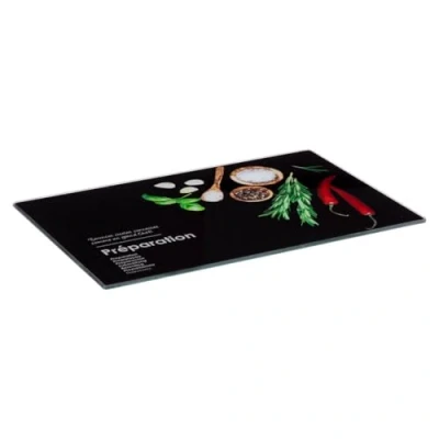 Afbeelding van 5 five simply smart Snijplank van glas, 30 x 20 cm, deco Black Edition