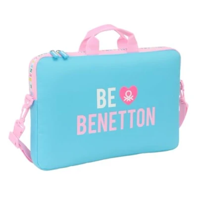 Afbeelding van Laptoptas Benetton Unique Roze Turkoois 40 x 27 4 cm