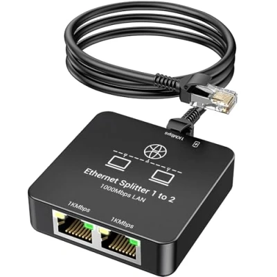 Afbeelding van KiWiBiRD Switch RJ45 hub splitter kabel stekkerdoos ethernet 1000 Mbps LAN duplicator poort adapter Cat 8 7 6 5e 5 compatibel met gaming pc computer laptop PS5 PS4 Xbox Router TV Stick
