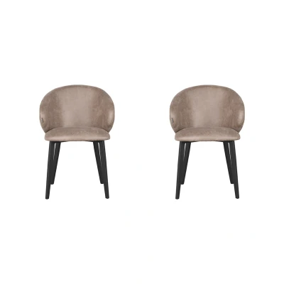 Afbeelding van LABEL51 Eetkamerstoel Logan Taupe Micro Suede