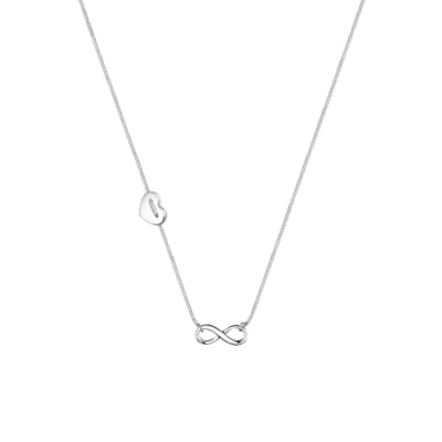 Afbeelding van Elli HERZ Infinity Symbol Ketting, Dames, Maat: 45, Silber