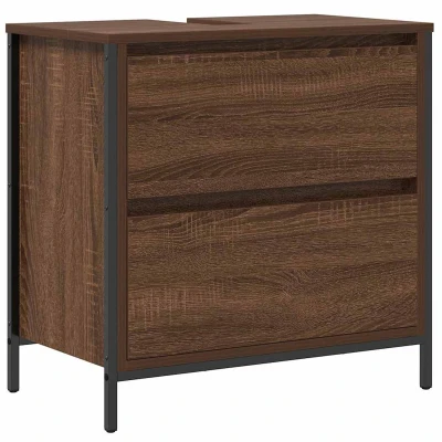 Afbeelding van Badkamerkast met lades 60x34,5x60 cm bruin eikenkleurig