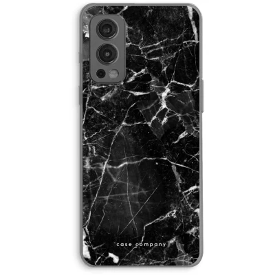 Afbeelding van Case Company® hoesje geschikt voor OnePlus Nord 2 5G Zwart Marmer Soft Cover Telefoonhoesje Bescherming aan alle Kanten en Schermrand