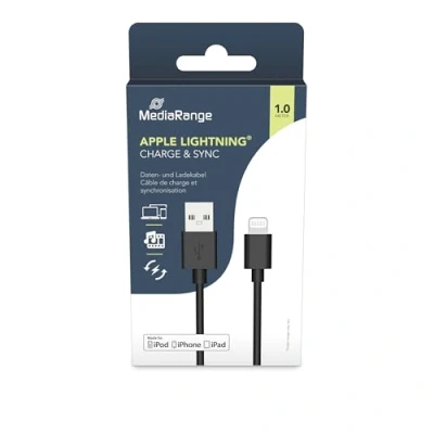 Afbeelding van MediaRange MRCS137 mobiele telefoonkabel USB A Lightning zwart 1,2 m