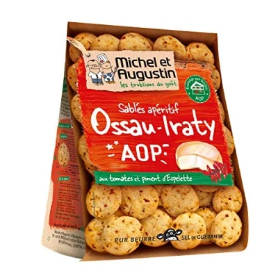 Afbeelding van MICHEL ET AUGUSTIN Zandkoekjes Ossau Iraty AOP, tomaten en Espelette peper BOB 100 g