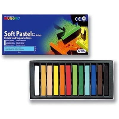 Image de Craies pastel sec carre assorties boite de 12