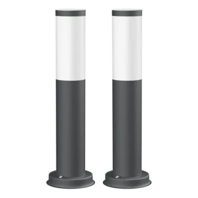 Afbeelding van ledscom.de 2 stuks koplamp/lichtklem/tuinlamp PORU voor buiten, IP44, 39 cm, antraciet, 1 x E27 max. 40 W.