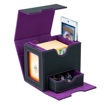 Afbeelding van Tolesum MTG Opbergdoos met 2 Commander displays, magnetische kaarthouder, 35pt, geschikt voor 100 dubbele envelopkaarten, Magic TCG verzamelkaartenbox, incl
