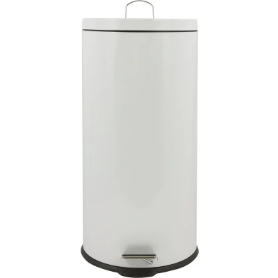 Afbeelding van MSV Prullenbak/pedaalemmer metaal wit 30 liter 29 x 63 cm Medium/Large size
