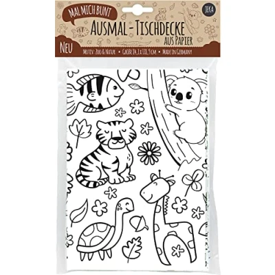 Image de JEKA Nappe en papier à colorier, Motif : Faune &amp; Flore, colorier Images Coloriage ... fête d&#039;anniversaire, Activités pour enfants