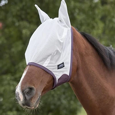 Image de Weatherbeeta Masque Anti Mouches Essential Mesh Blanc/Marron/Gris Full