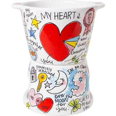 Afbeelding van Blond Amsterdam Valentijn Fondue Set Klein 18 Cm Multicolor