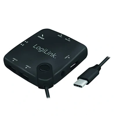 Afbeelding van LogiLink UA0344 OTG hub (On The Go) multifunctionele USB Type C™ en SD/micro SD/M2/MS (Duo/Pro) geheugenkaartlezer, compatibel met Android smartphones tablets OTG/MacBook