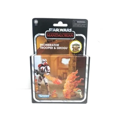 Afbeelding van Hasbro Star Wars Actiefiguur Incinerator Trooper &amp; Grogu 10 cm The Mandalorian Vintage Collection 2022 Multicolours