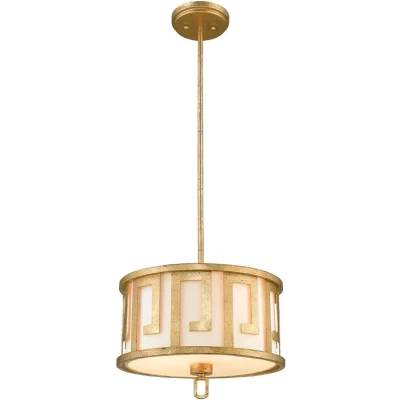 Afbeelding van Gilded Nola LED Pendelarmatuur Lemuria 2X E27 Max 60W Dimbaar Distressed Gold, Ivory Shade
